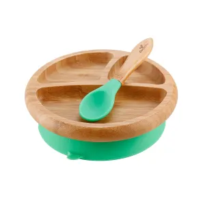 Avanchy Baby Bamboo Suction Plate   Spoon - Assorted