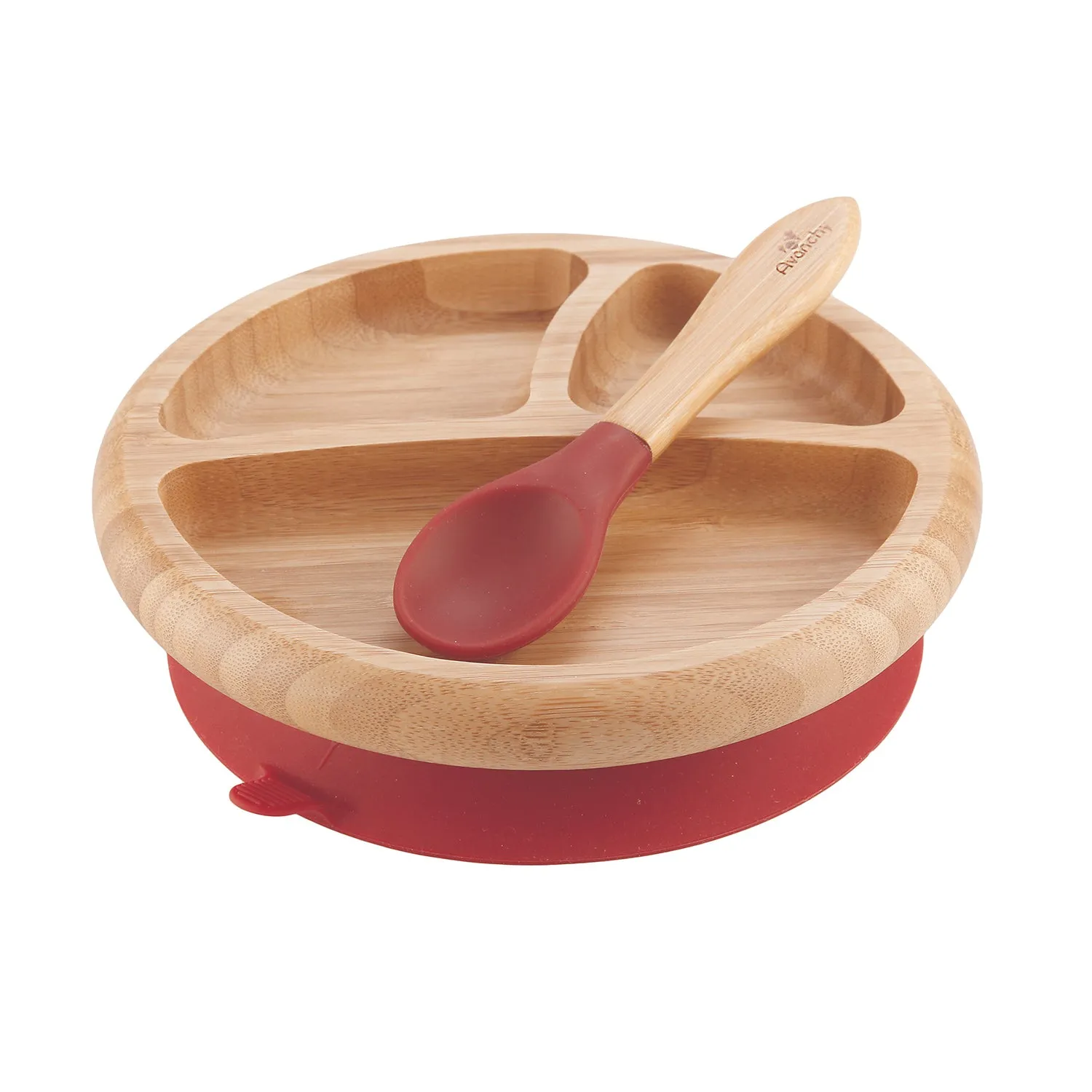 Avanchy Baby Bamboo Suction Plate   Spoon - Assorted
