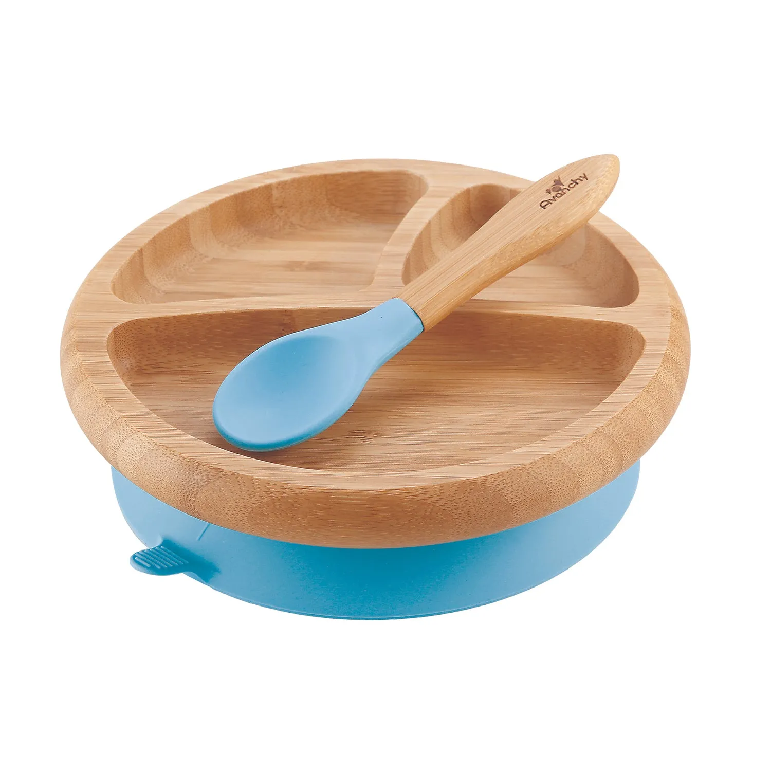 Avanchy Baby Bamboo Suction Plate   Spoon - Assorted