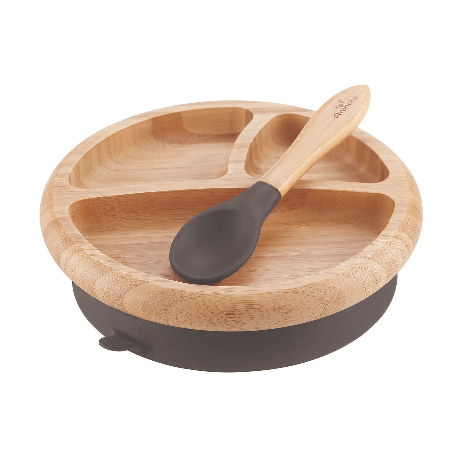 Avanchy Baby Bamboo Suction Plate   Spoon - Assorted