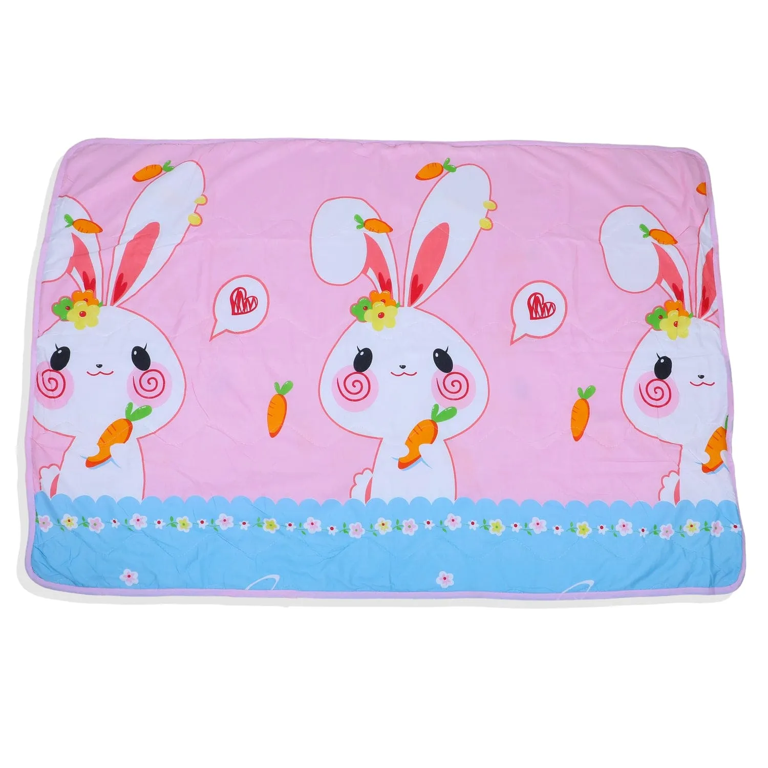 Baby Moo Hungry Bunny Soft Quilted Premium Reversible Blanket - Pink