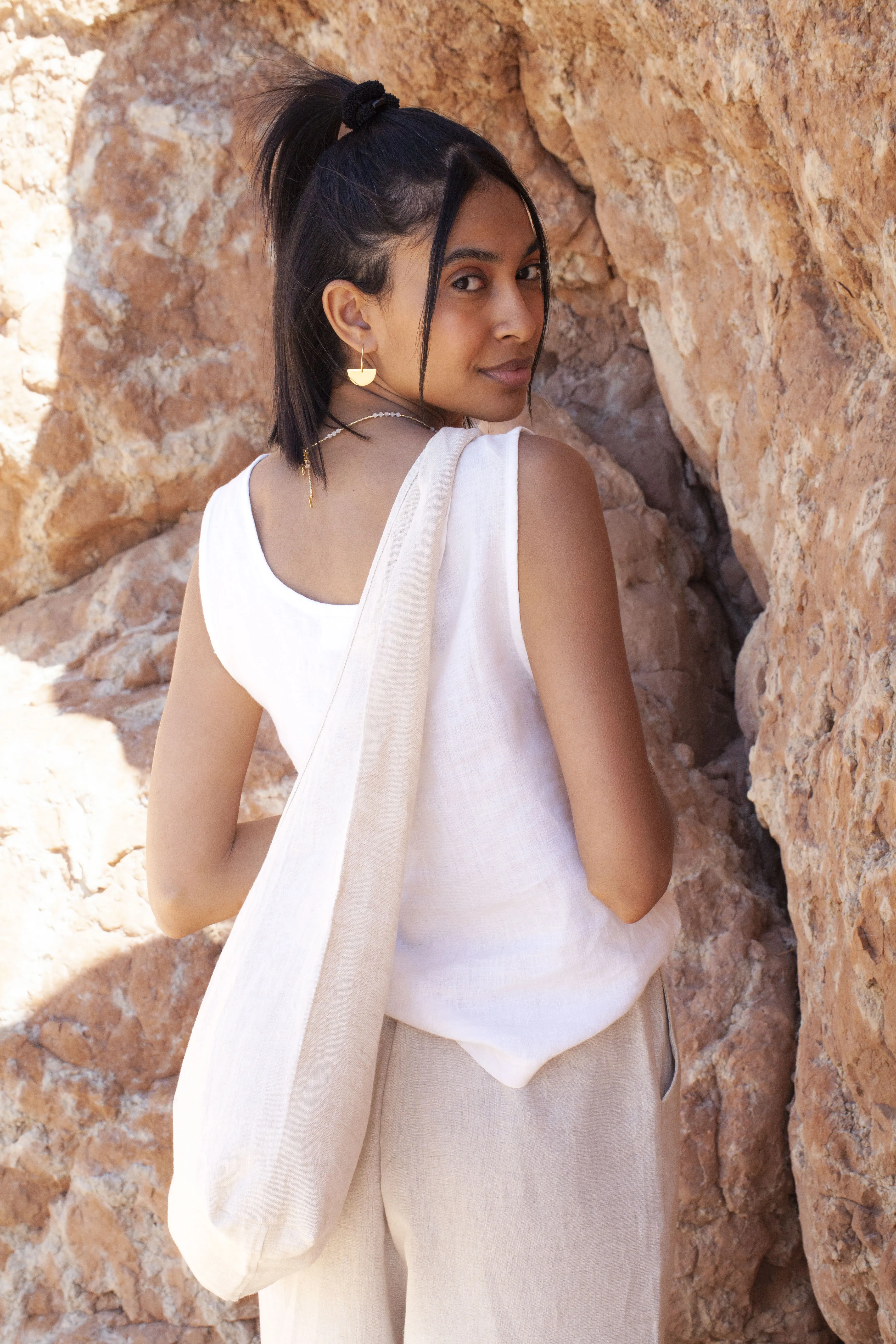 bag - LATIFA linen - creme