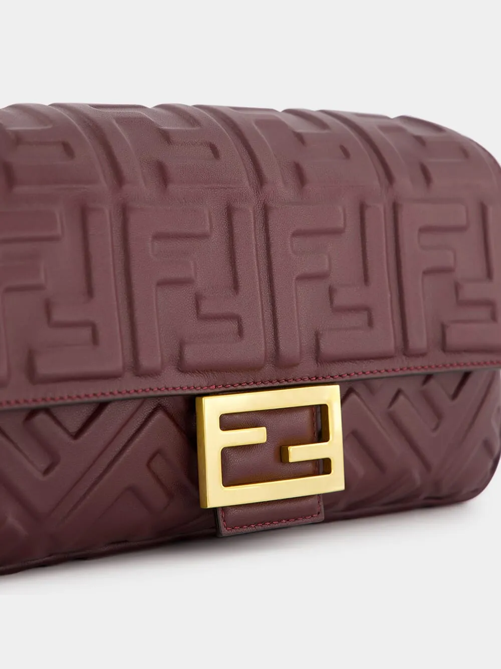 Baguette Burgundy Leather Bag
