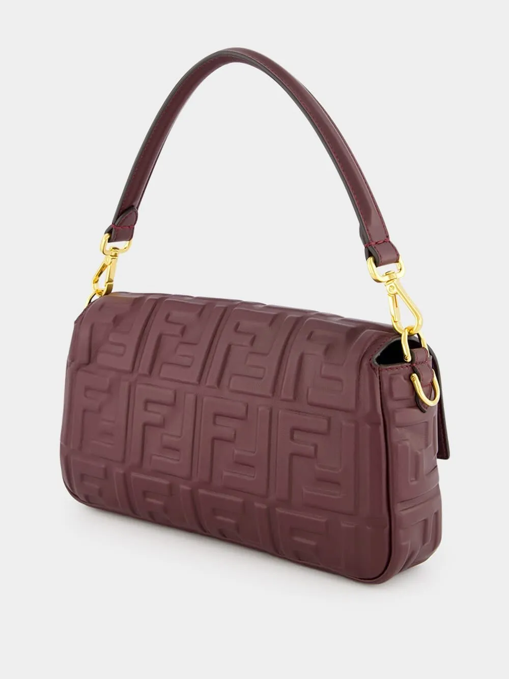 Baguette Burgundy Leather Bag