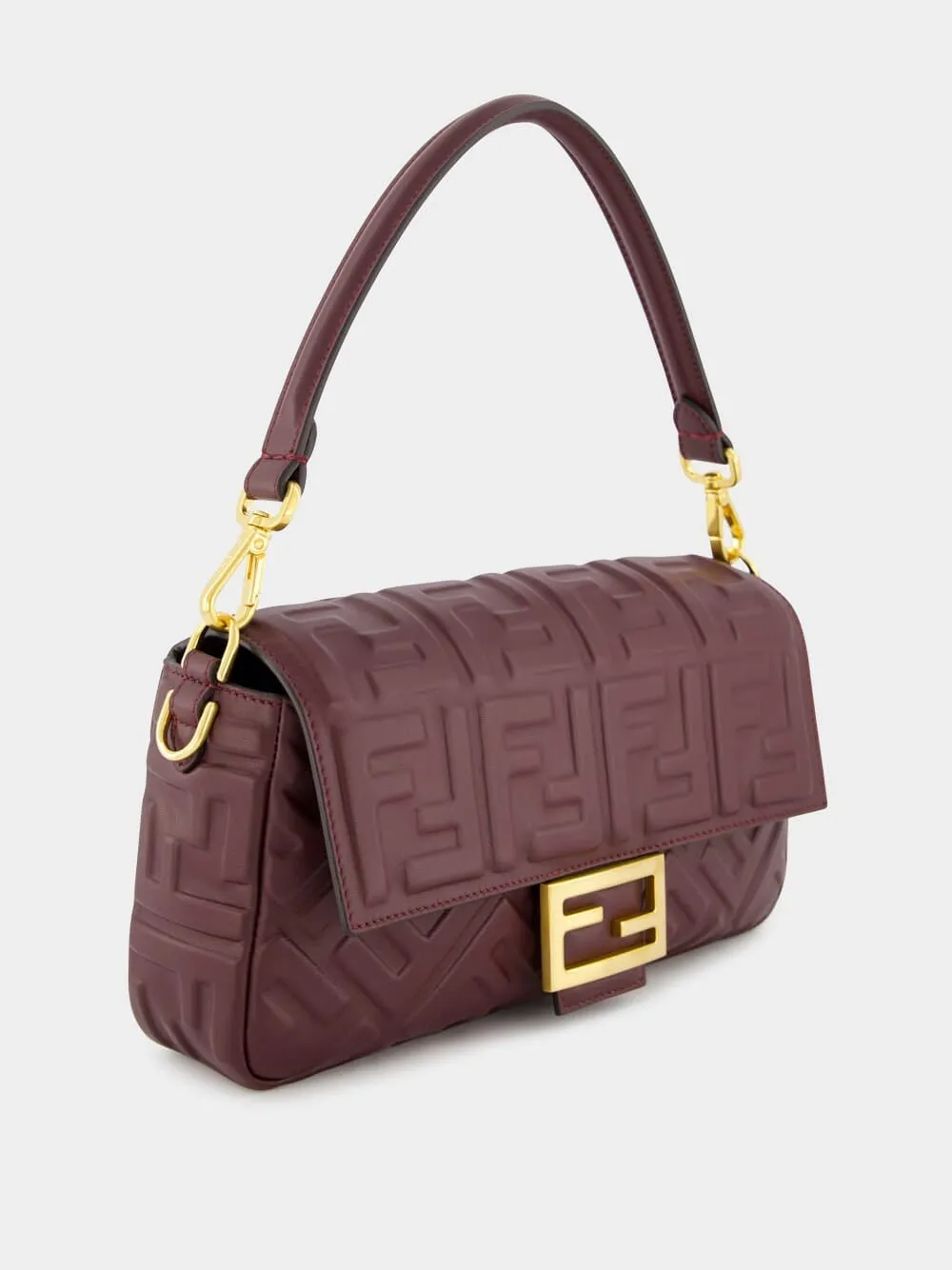Baguette Burgundy Leather Bag