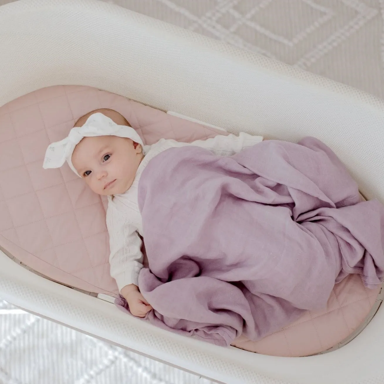 Bambella Bamboo Cotton Muslin Swaddle Wrap - Dusty Lilac