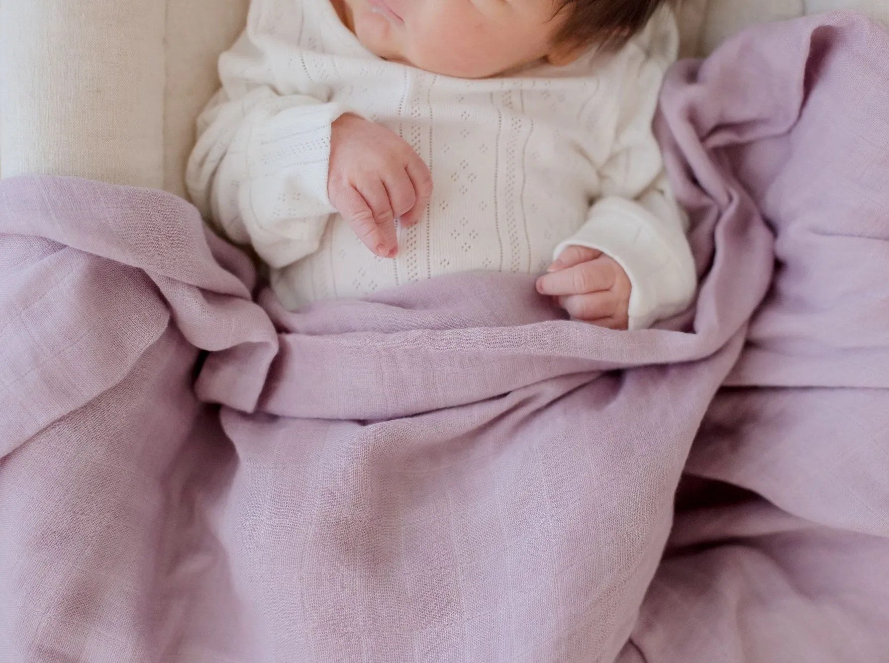 Bambella Bamboo Cotton Muslin Swaddle Wrap - Dusty Lilac