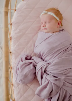 Bambella Bamboo Cotton Muslin Swaddle Wrap - Dusty Lilac