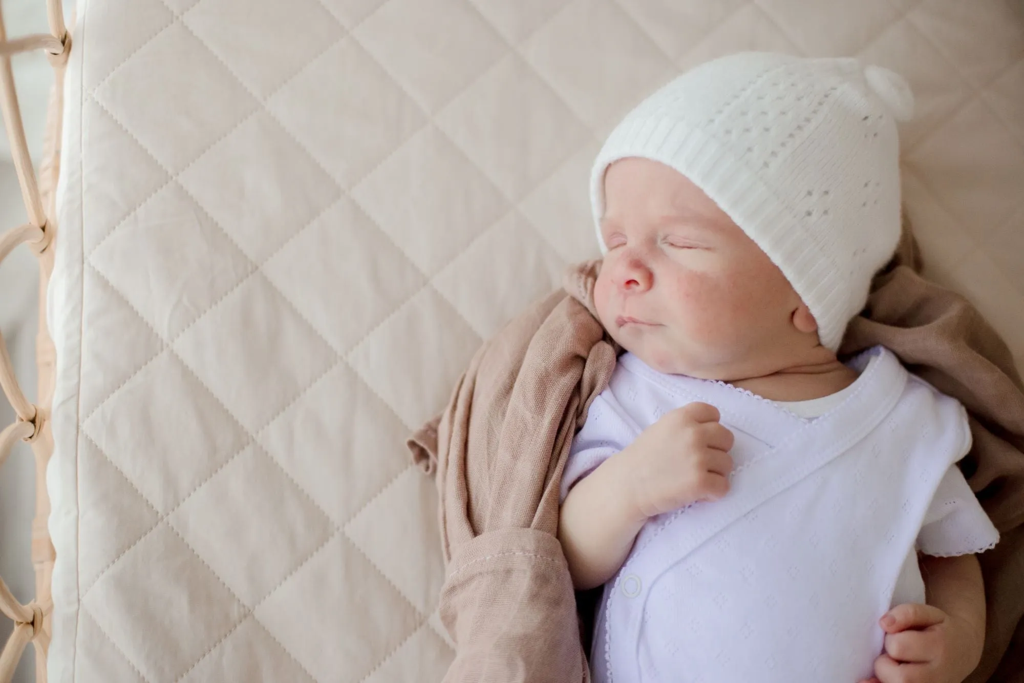 Bambella Bamboo Cotton Muslin Swaddle Wrap - Hazelnut