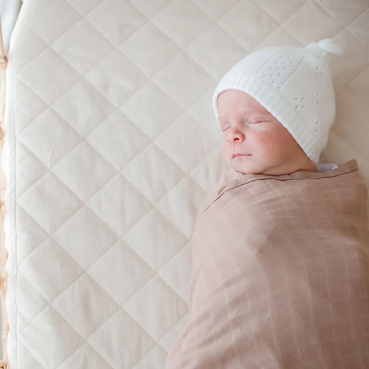 Bambella Bamboo Cotton Muslin Swaddle Wrap - Hazelnut