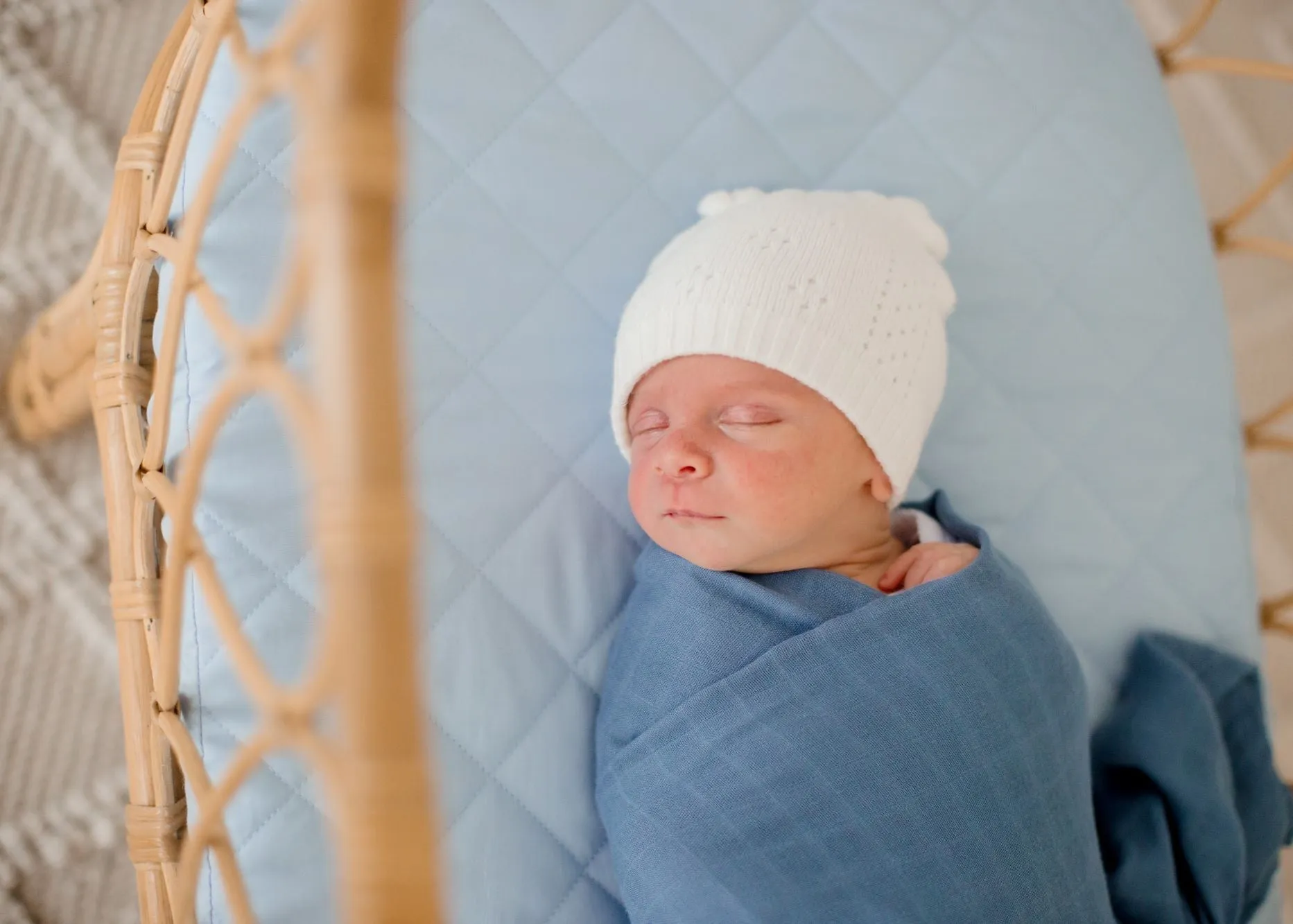 Bambella Bamboo Cotton Muslin Swaddle Wrap - Storm