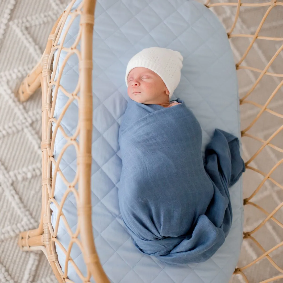 Bambella Bamboo Cotton Muslin Swaddle Wrap - Storm