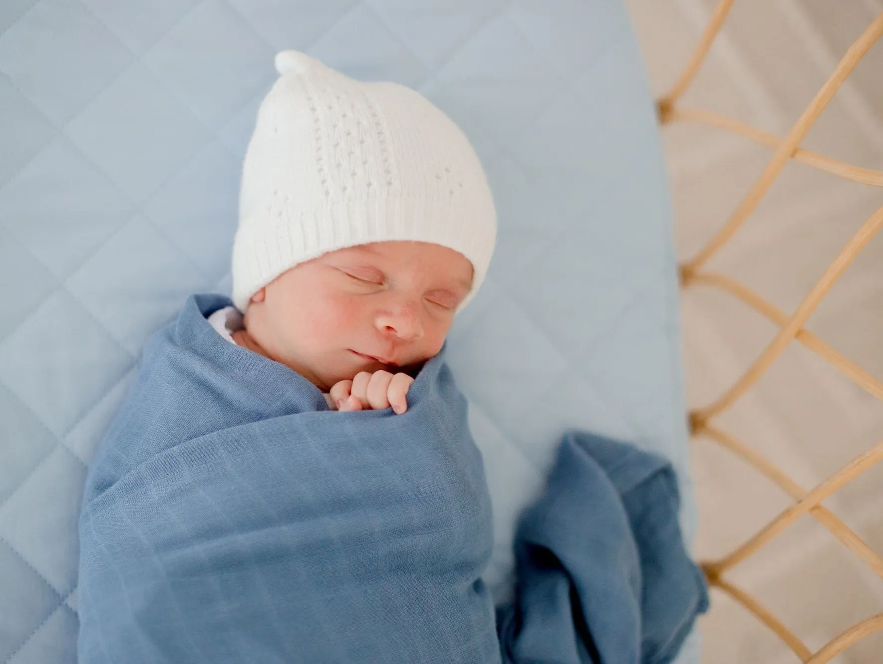 Bambella Bamboo Cotton Muslin Swaddle Wrap - Storm