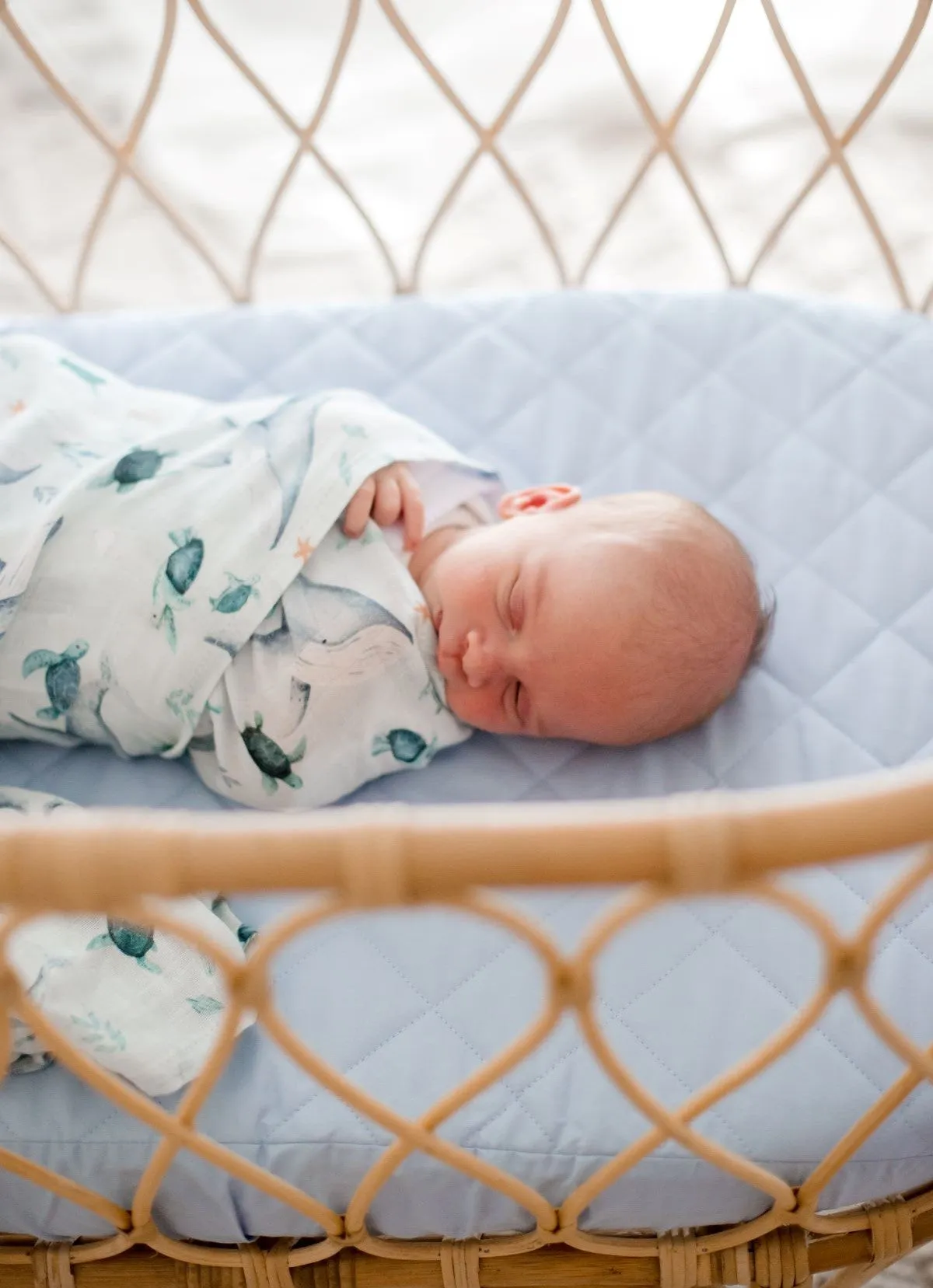 Bambella Bamboo Cotton Muslin Swaddle Wrap - Turtle Bay