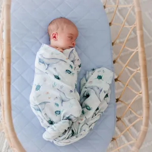 Bambella Bamboo Cotton Muslin Swaddle Wrap - Turtle Bay
