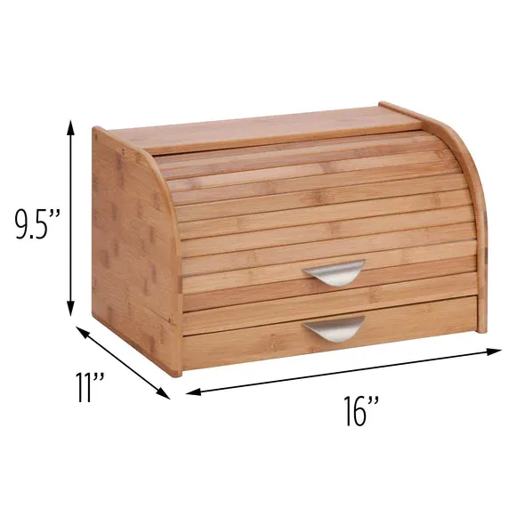 BAMBOO BREAD BOX WITH CUTTING BOARD