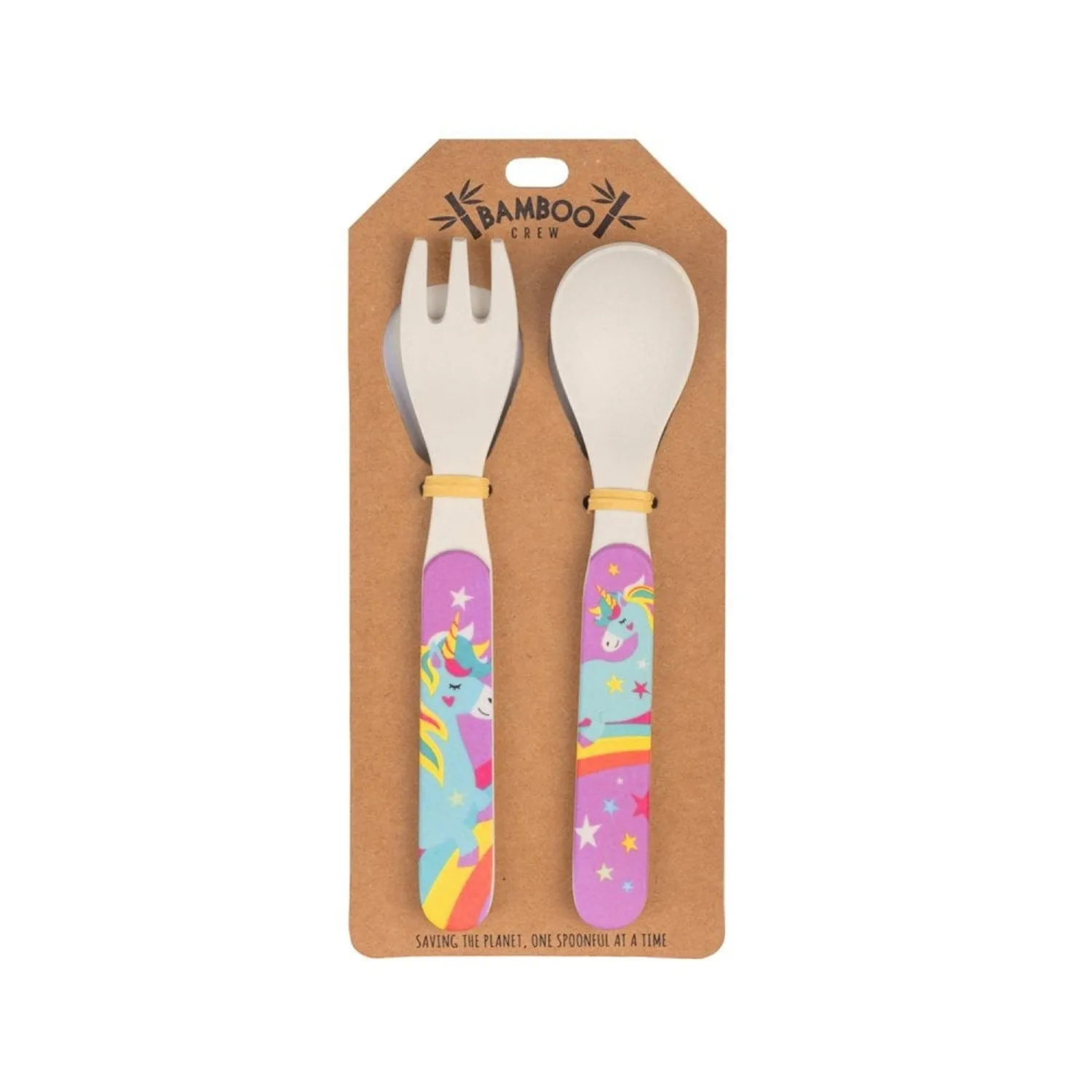 Bamboo Crew Fork & Spoon Set - Unicorn