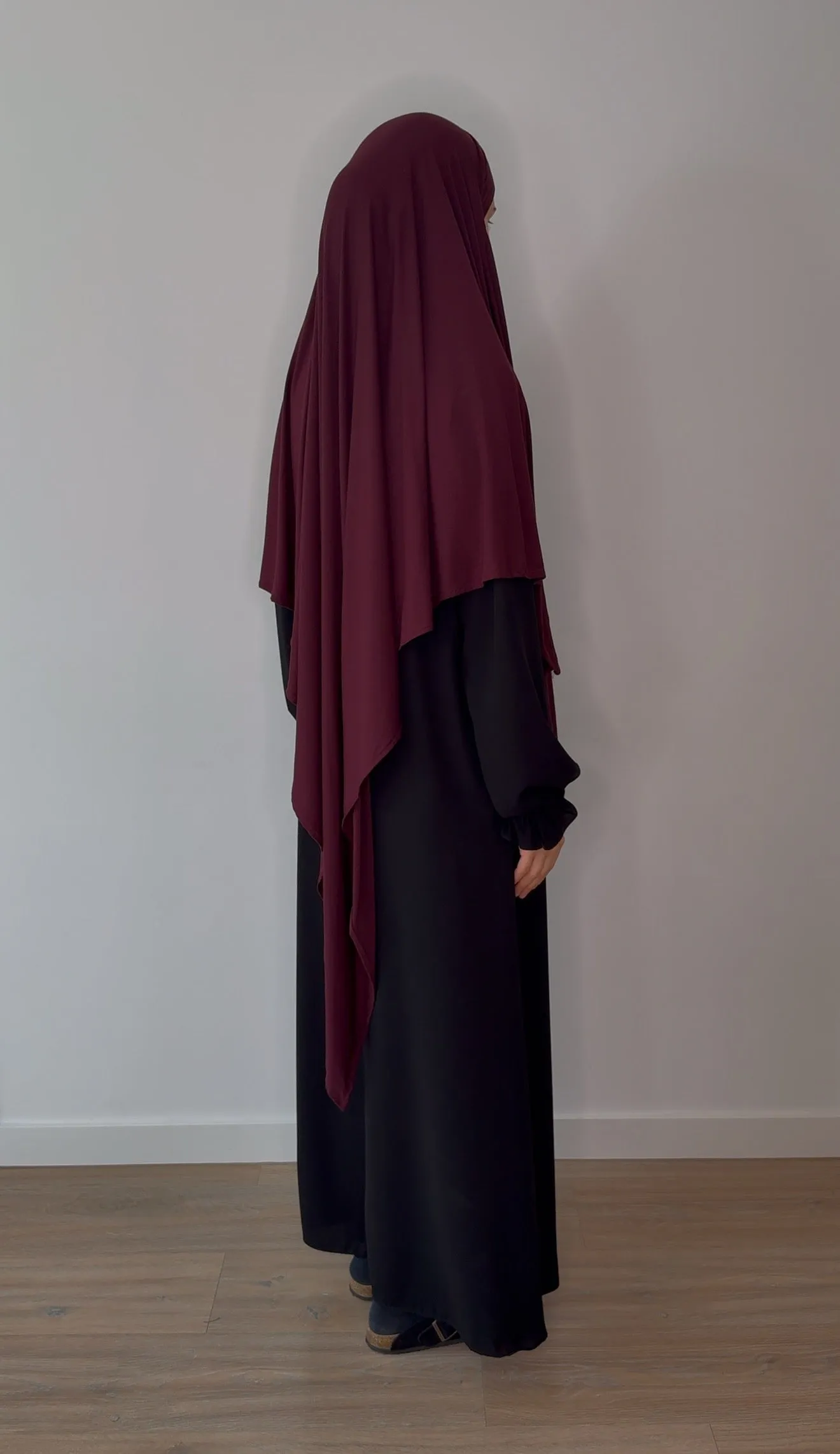 Bamboo Jersey Khimar - Burnt Burgundy