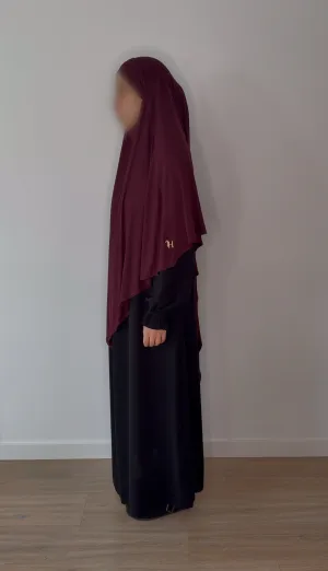 Bamboo Jersey Khimar - Burnt Burgundy