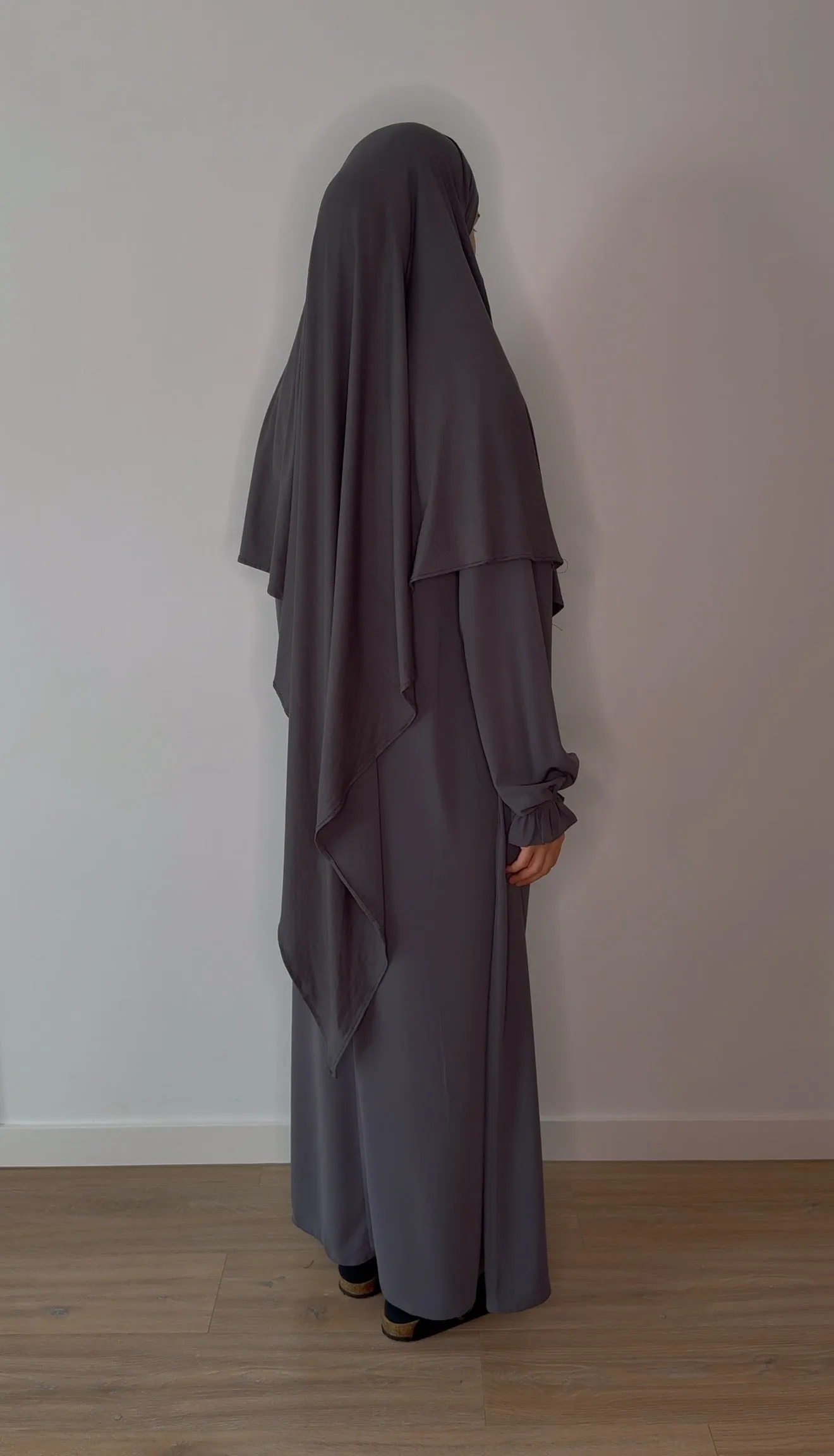 Bamboo Jersey Khimar - Grey