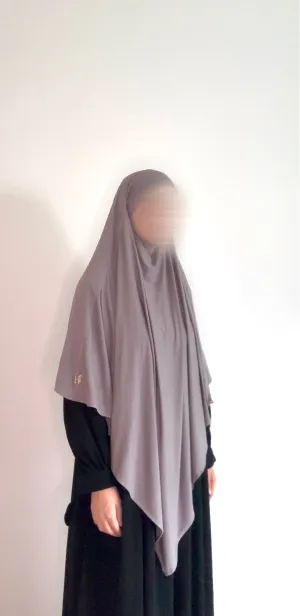 Bamboo Jersey Khimar - Light Grey