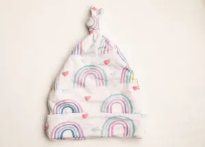 Bamboo Knotted Baby Beanie - Purple Rainbow