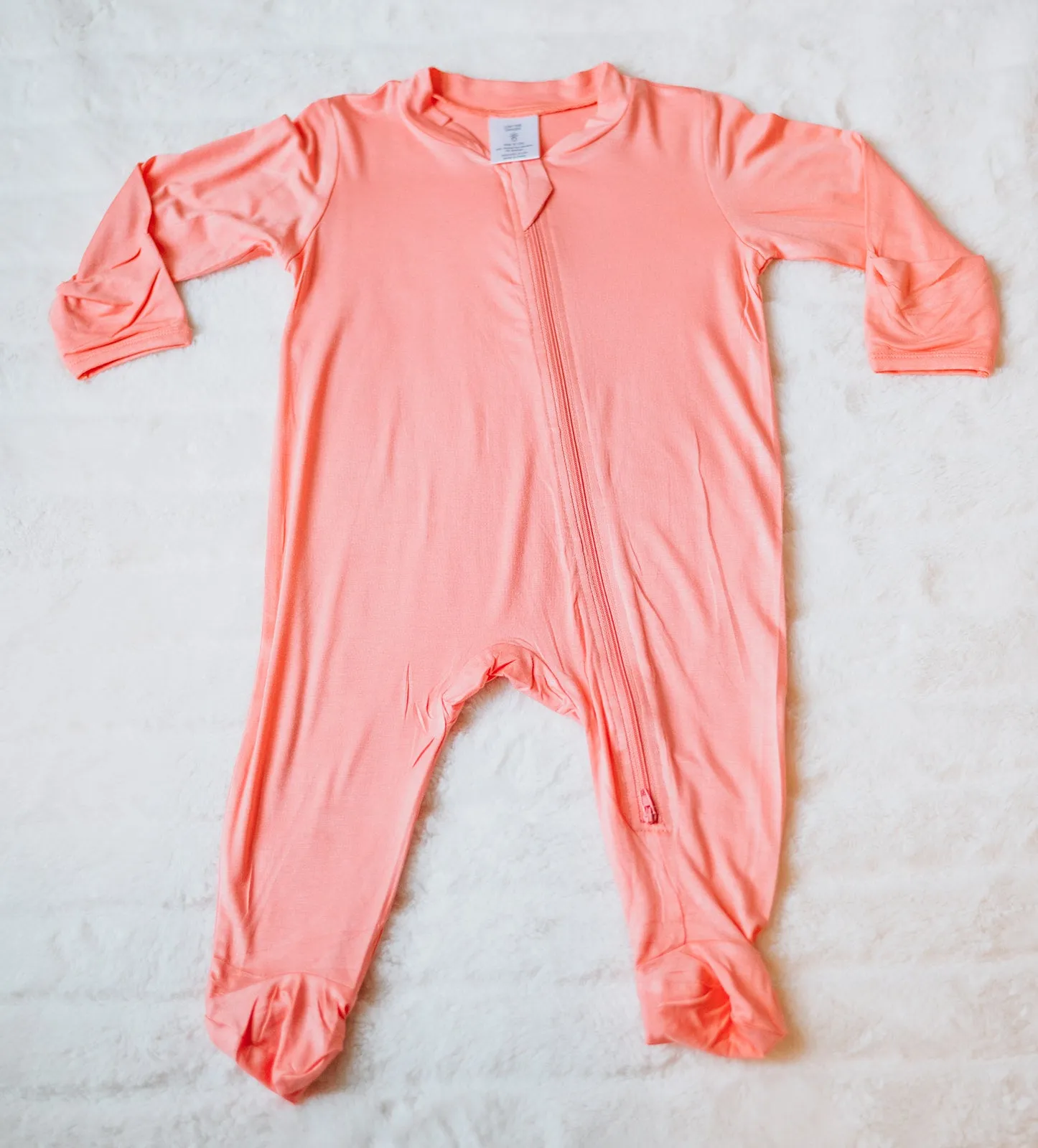 Bamboo mitten cuffed and footed zip up jammy / Bamboo stretchy footie onesie