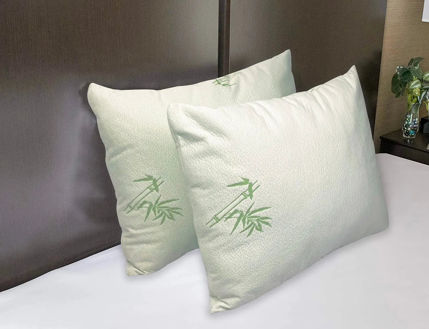 Bamboo Pillow Protector - Waterproof Hypoallergenic Dust Proof Zippered Encasement