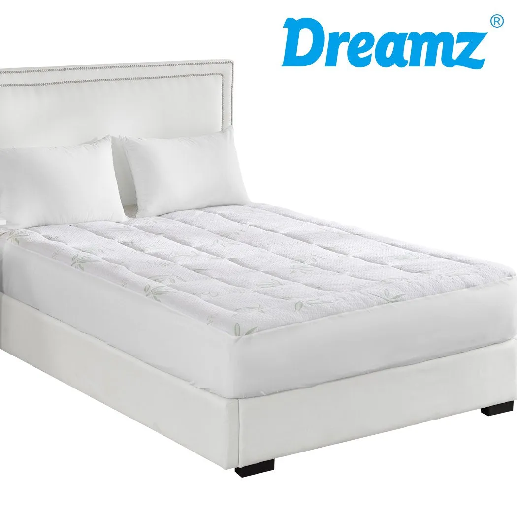 Bamboo Pillowtop Mattress Topper Protector Waterproof Cover King Single