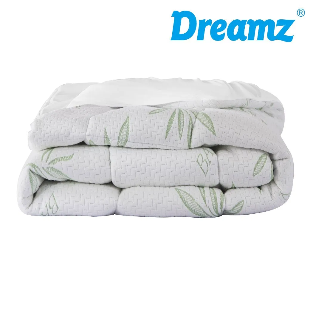 Bamboo Pillowtop Mattress Topper Protector Waterproof Cover King Single