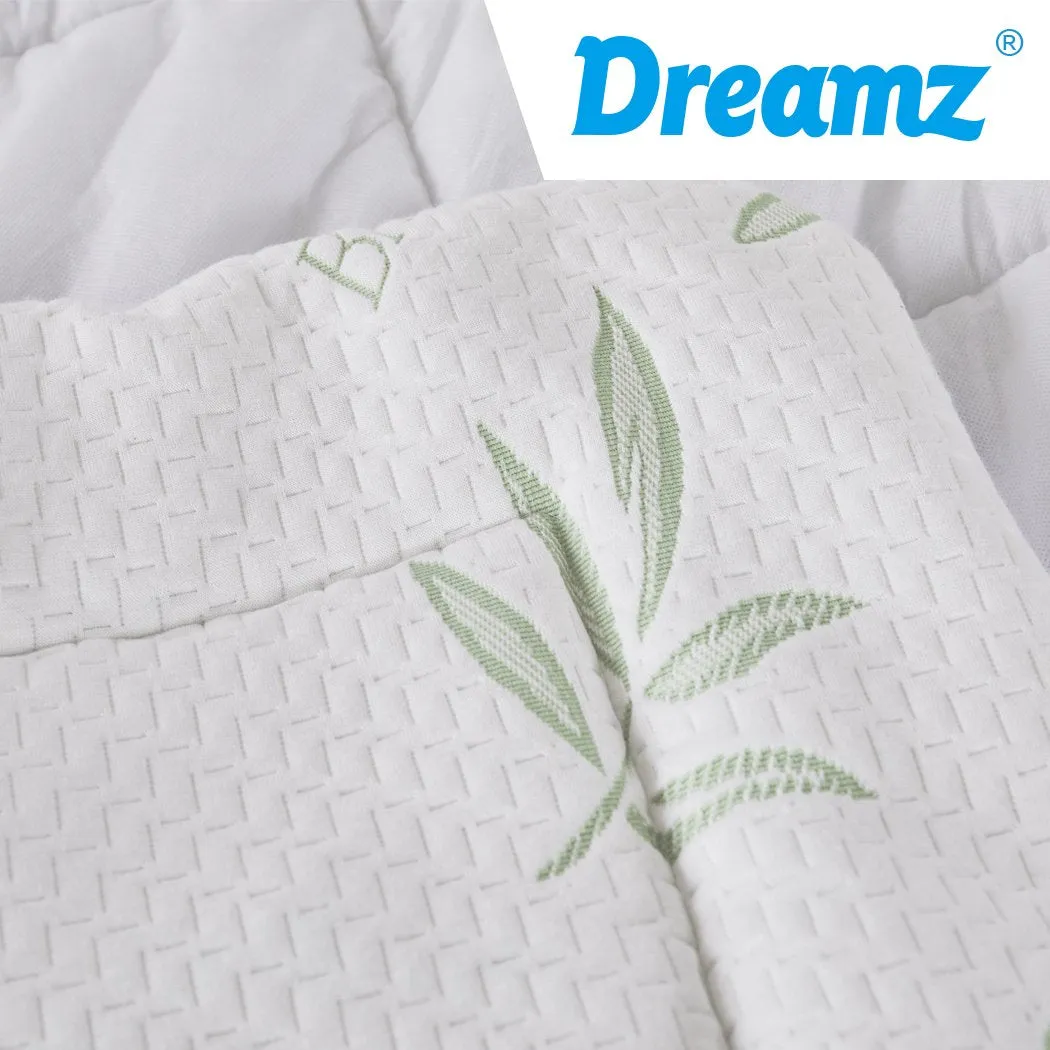 Bamboo Pillowtop Mattress Topper Protector Waterproof Cover King Single