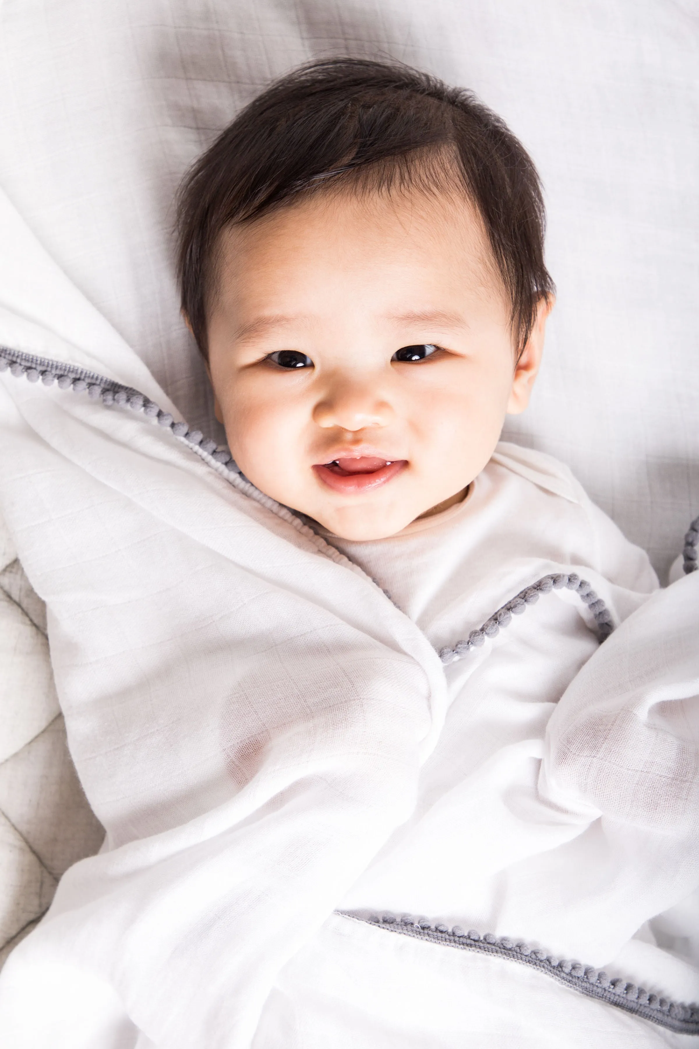Bamboo Pom Pom Baby Swaddle