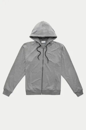 Bamboo Sorona Bleach Zip-Up Hoodie Grey