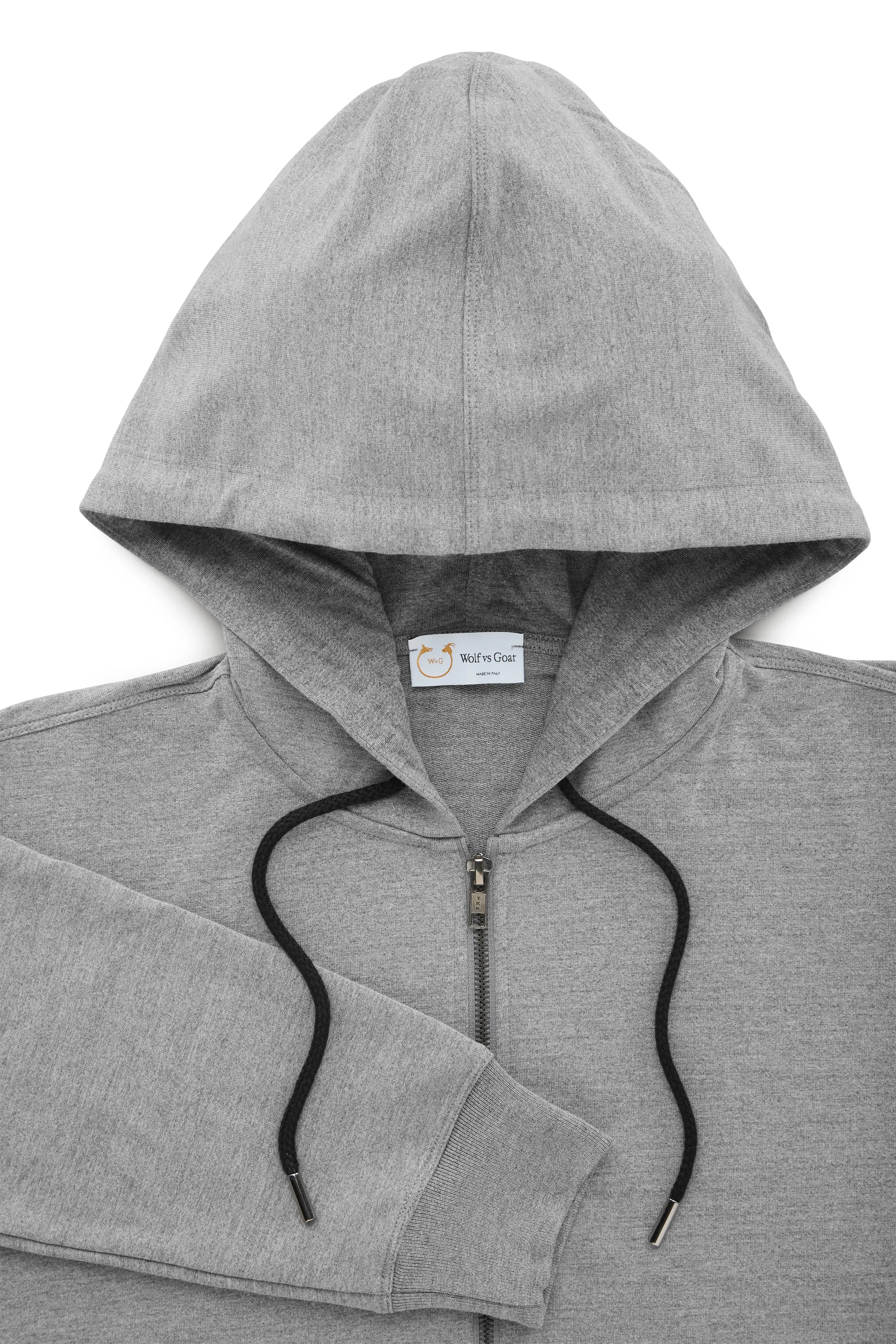 Bamboo Sorona Bleach Zip-Up Hoodie Grey