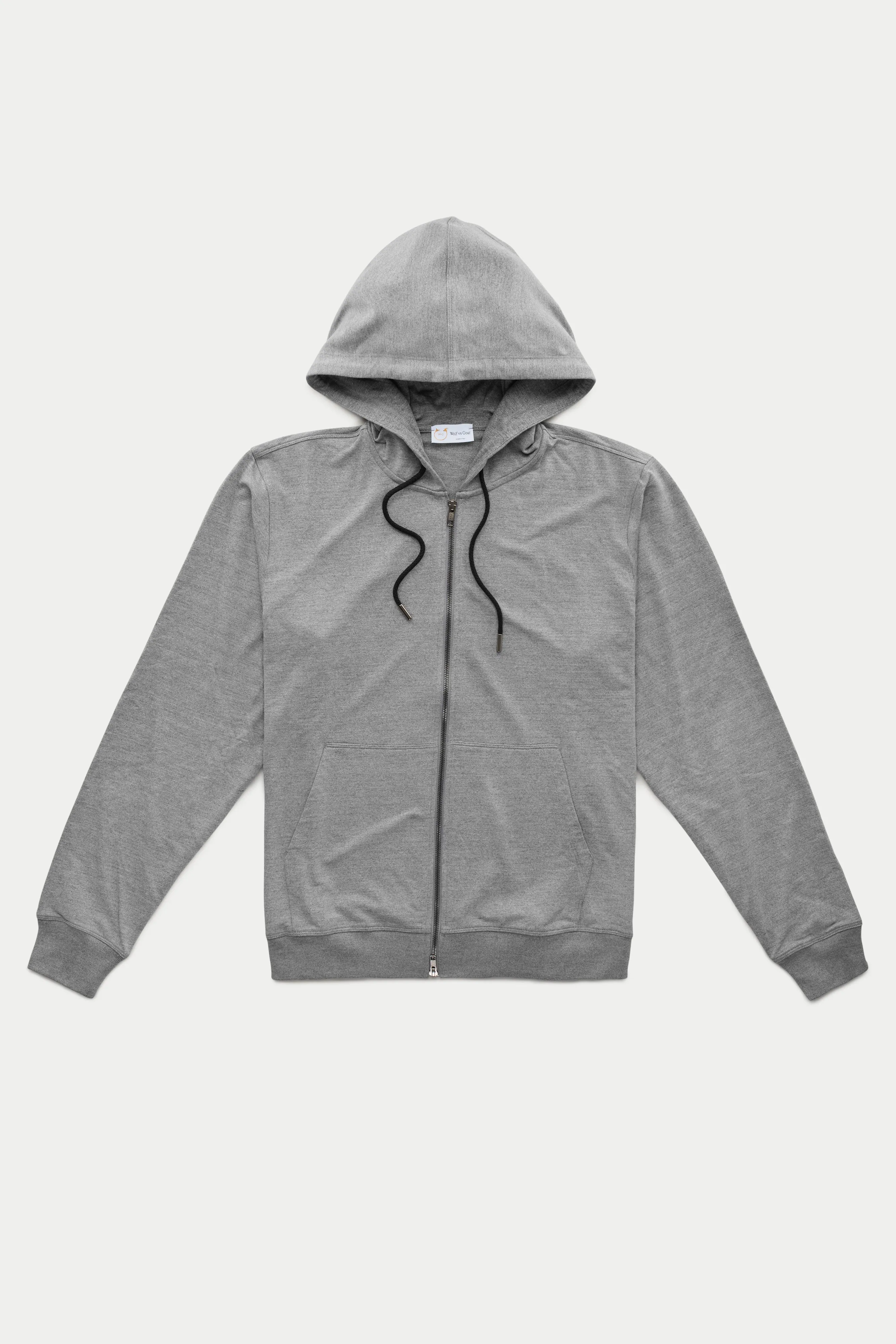 Bamboo Sorona Bleach Zip-Up Hoodie Grey
