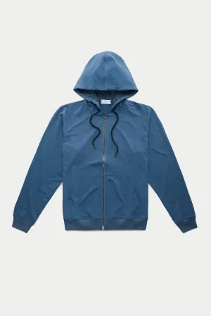 Bamboo Sorona Bleach Zip-Up Hoodie Navy