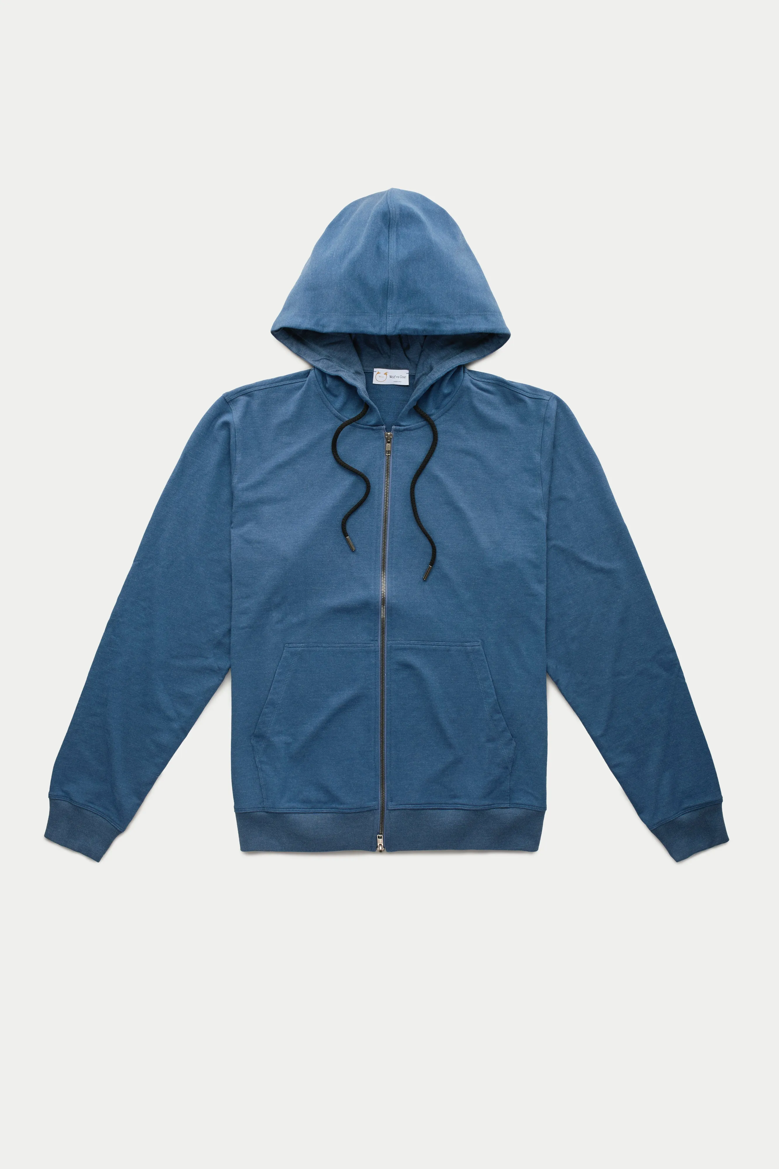 Bamboo Sorona Bleach Zip-Up Hoodie Navy