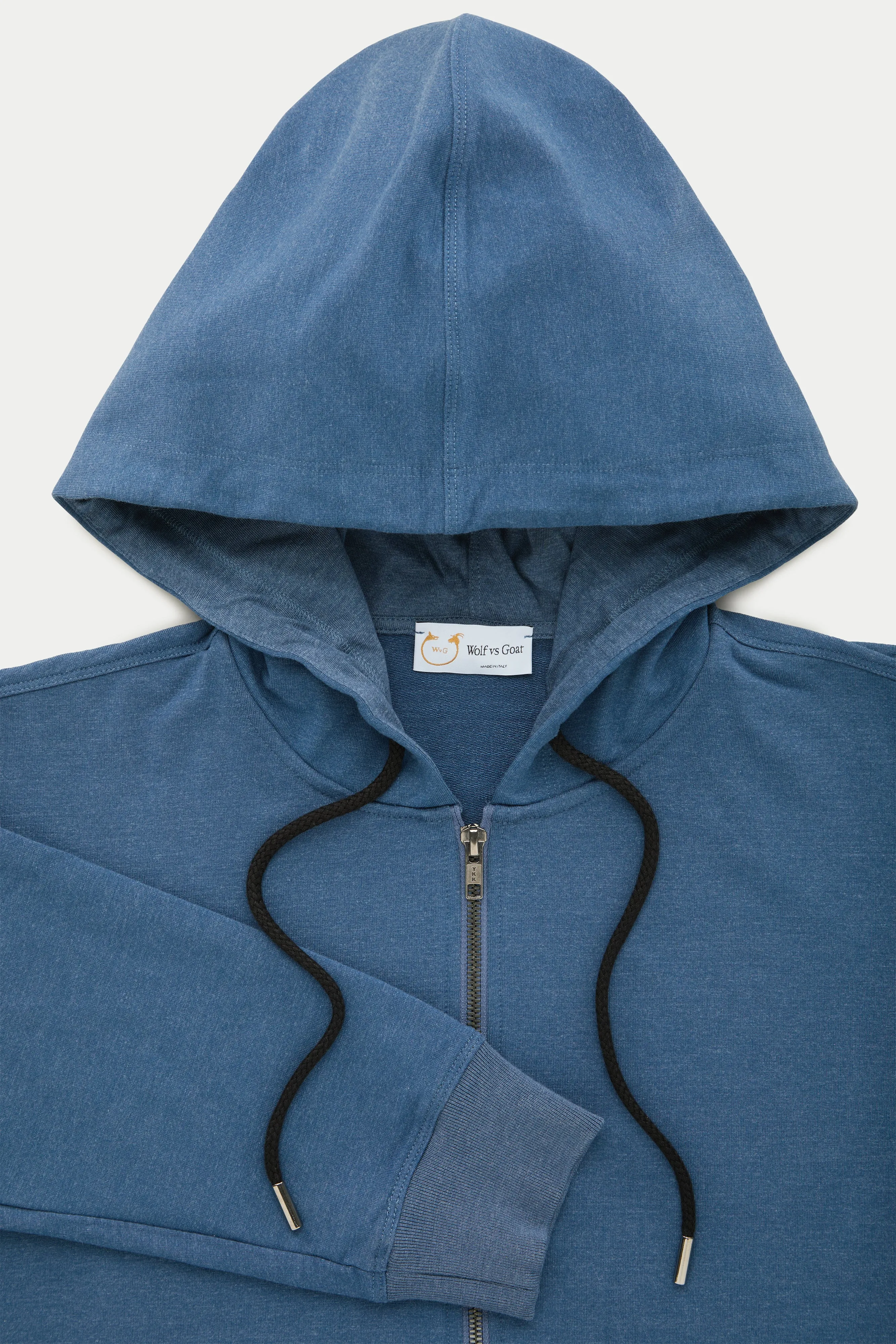 Bamboo Sorona Bleach Zip-Up Hoodie Navy
