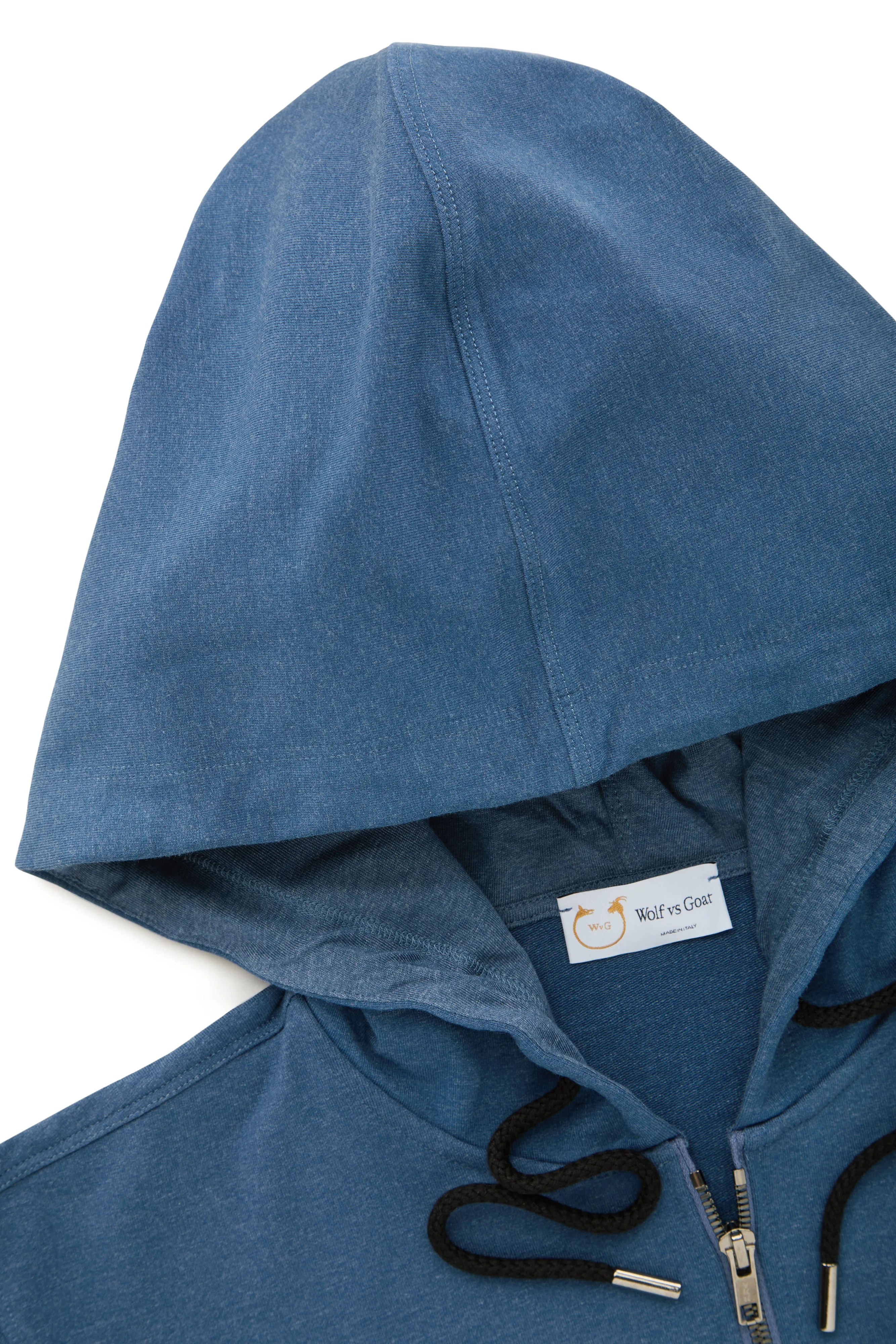 Bamboo Sorona Bleach Zip-Up Hoodie Navy