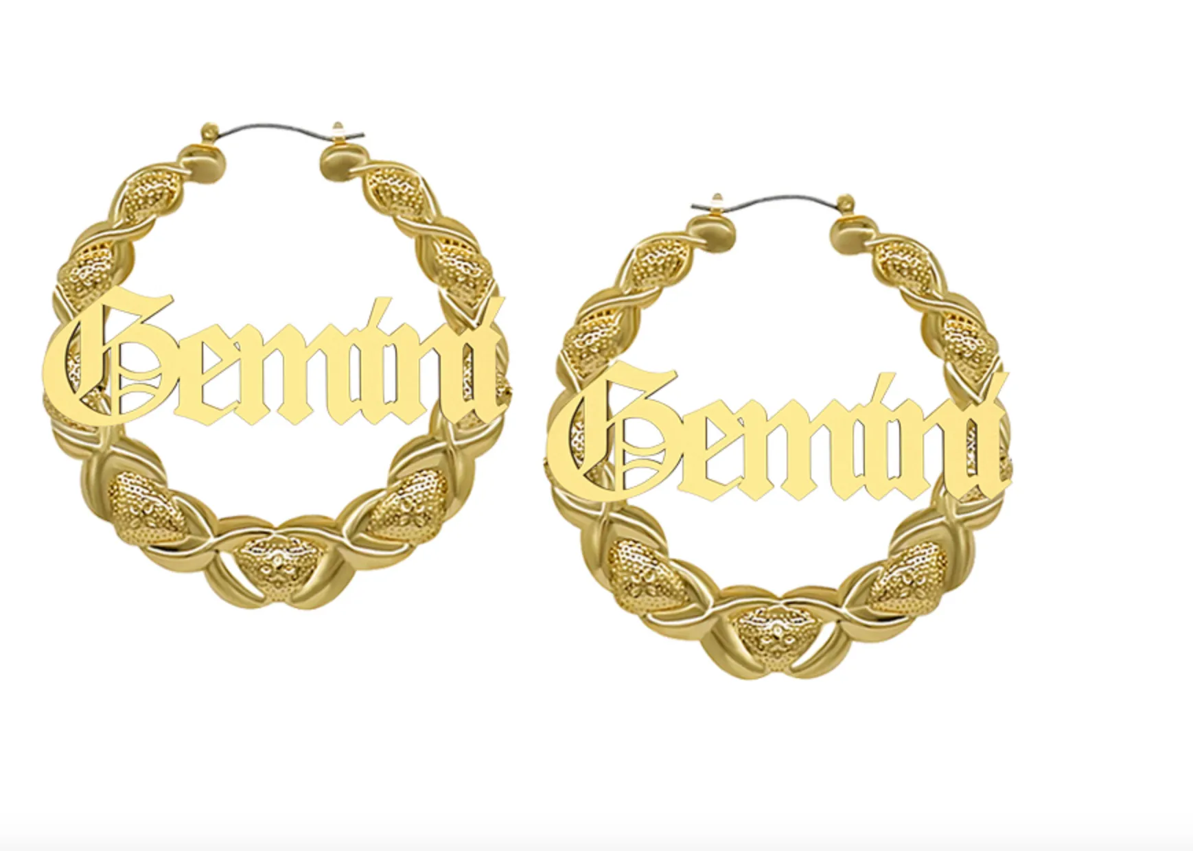 Bamboo Zodiac Hoop Earrings