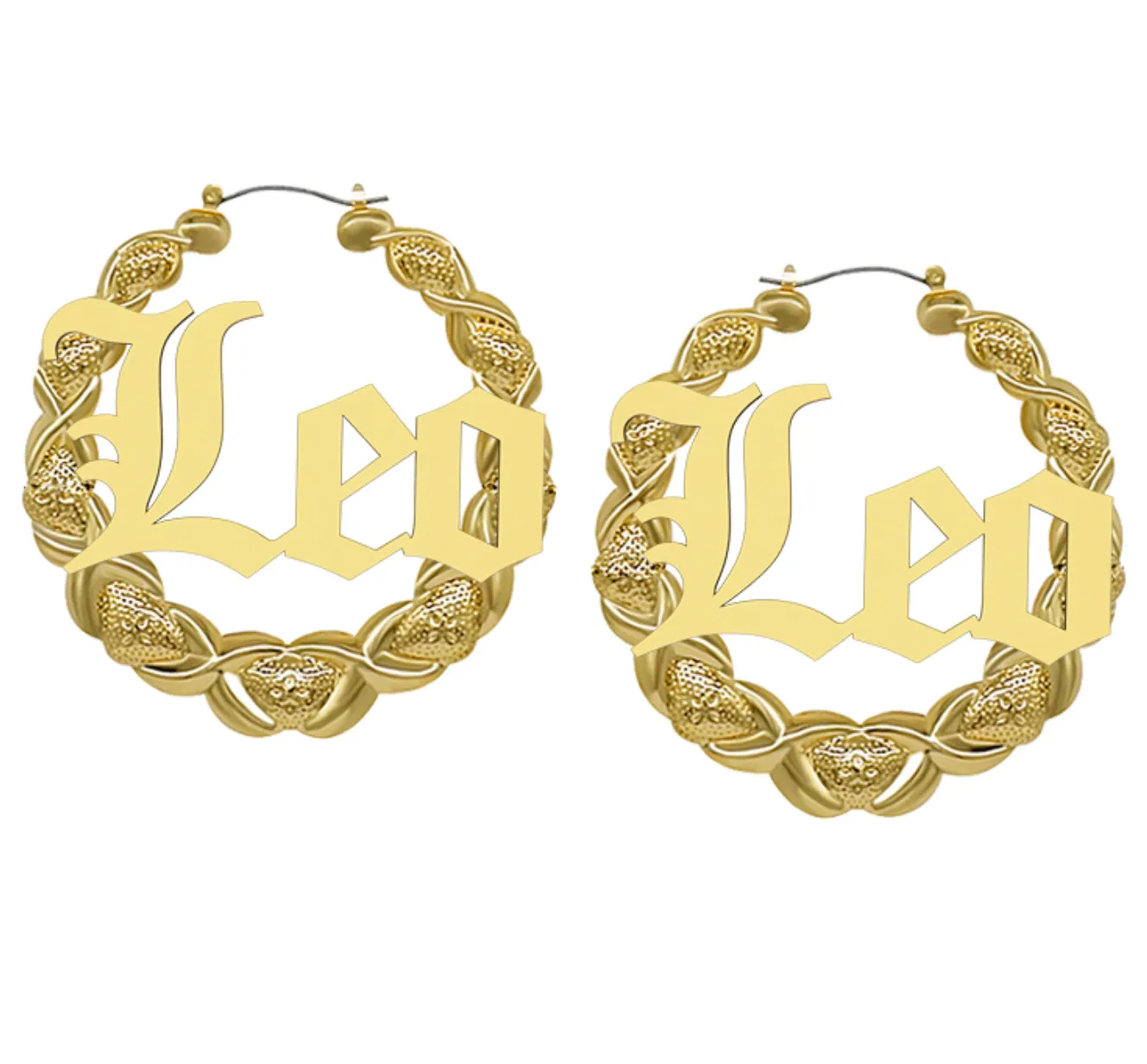 Bamboo Zodiac Hoop Earrings