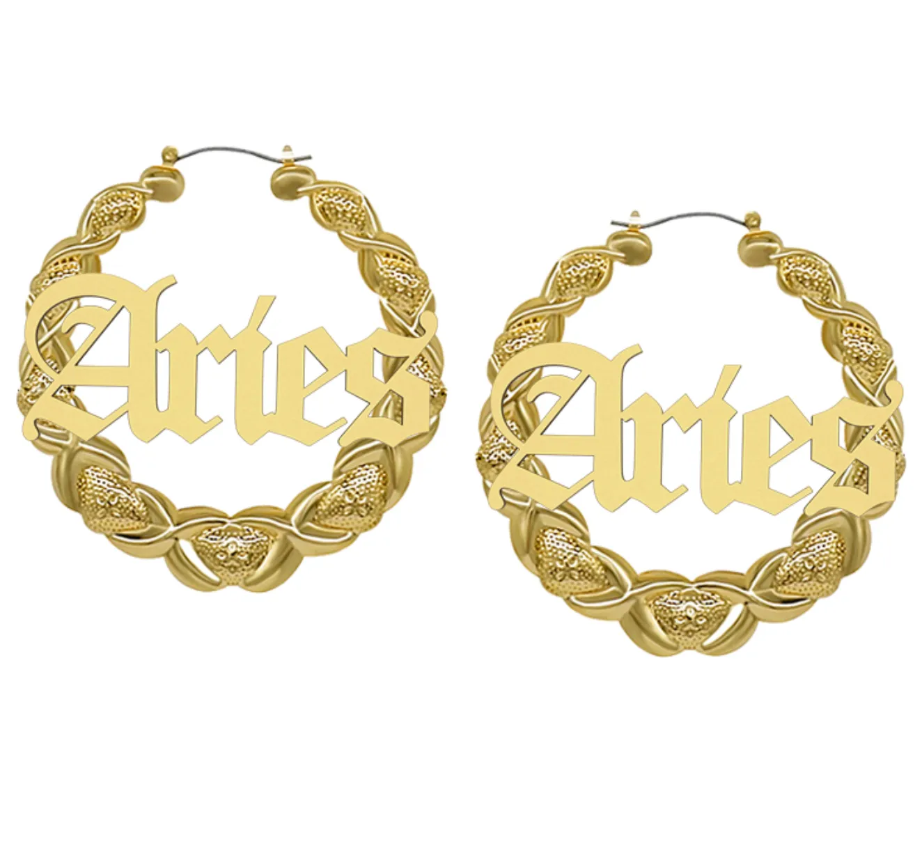 Bamboo Zodiac Hoop Earrings