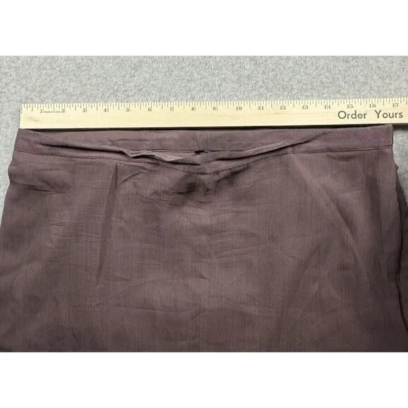 Banana Republic Skirt Wine Flouncy Hem Mini Twee Flirty Cute 100% Silk