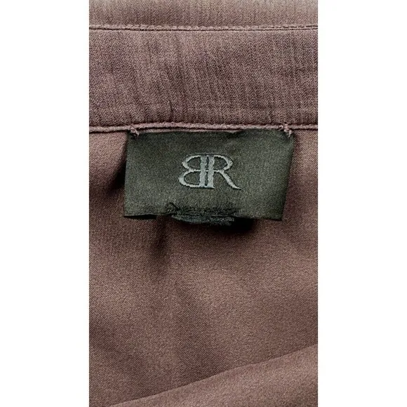 Banana Republic Skirt Wine Flouncy Hem Mini Twee Flirty Cute 100% Silk