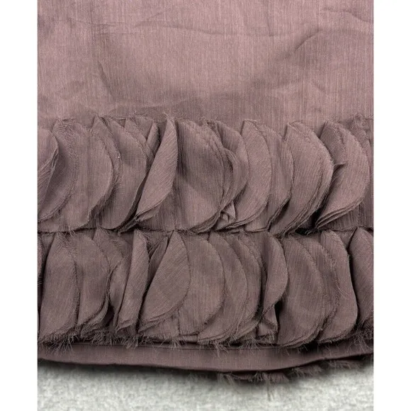 Banana Republic Skirt Wine Flouncy Hem Mini Twee Flirty Cute 100% Silk
