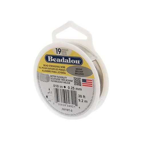 Beadalon 19-strand Stringing Wire 30ft Bright