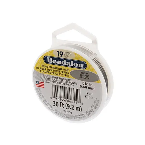 Beadalon 19-strand Stringing Wire 30ft Bright