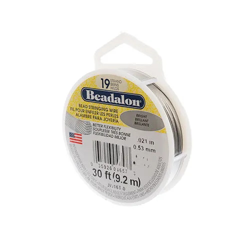 Beadalon 19-strand Stringing Wire 30ft Bright