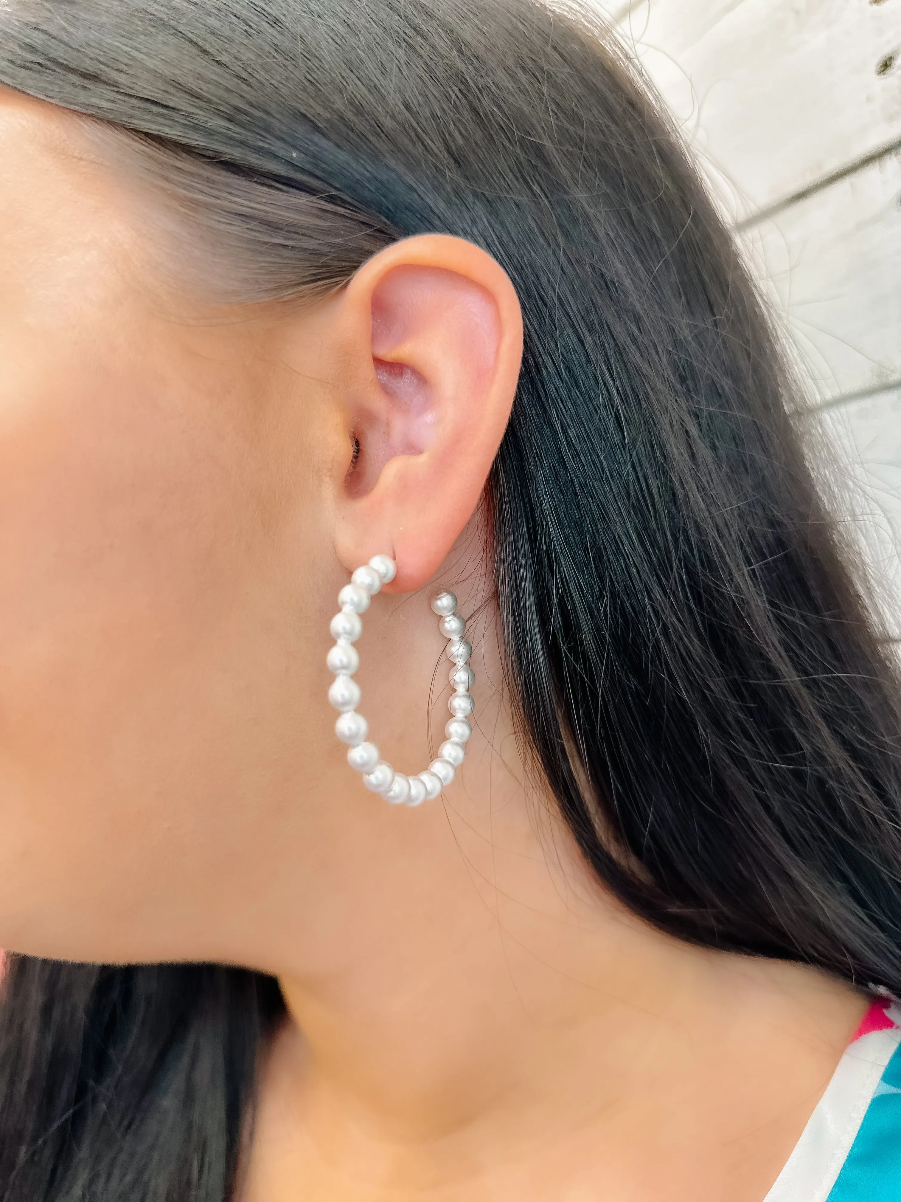 Beaded Metal Hoops