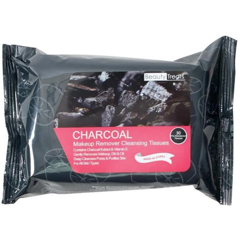 Beauty Treats - Charcoal Make-Up Remover Cloths / 12 Packs of 30